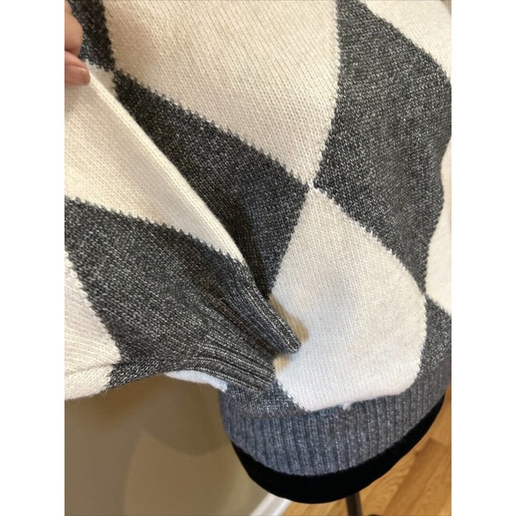 Pringle of Scotland HM Sweater Gray cream Diamond Argyle crewneck Recylced yarn - Picture 4 of 8